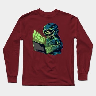 Funny Hacker illustration Long Sleeve T-Shirt